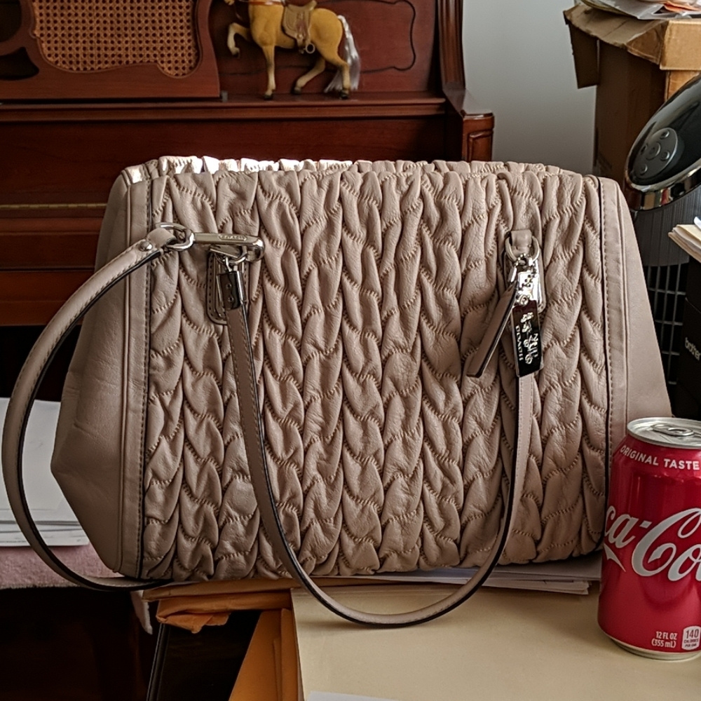 Coach beige shoulder satchel